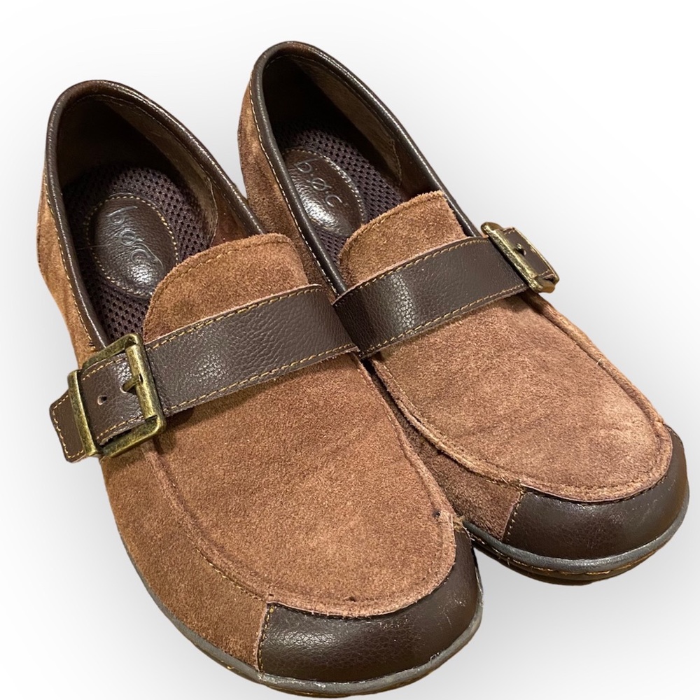 b.o.c Shoes Women’s Size 8 M Suede Slip On Brown Side Buckle